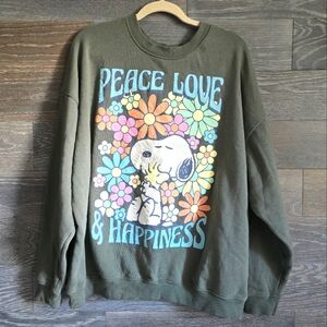 PEANUTS fleece crew neck pullover